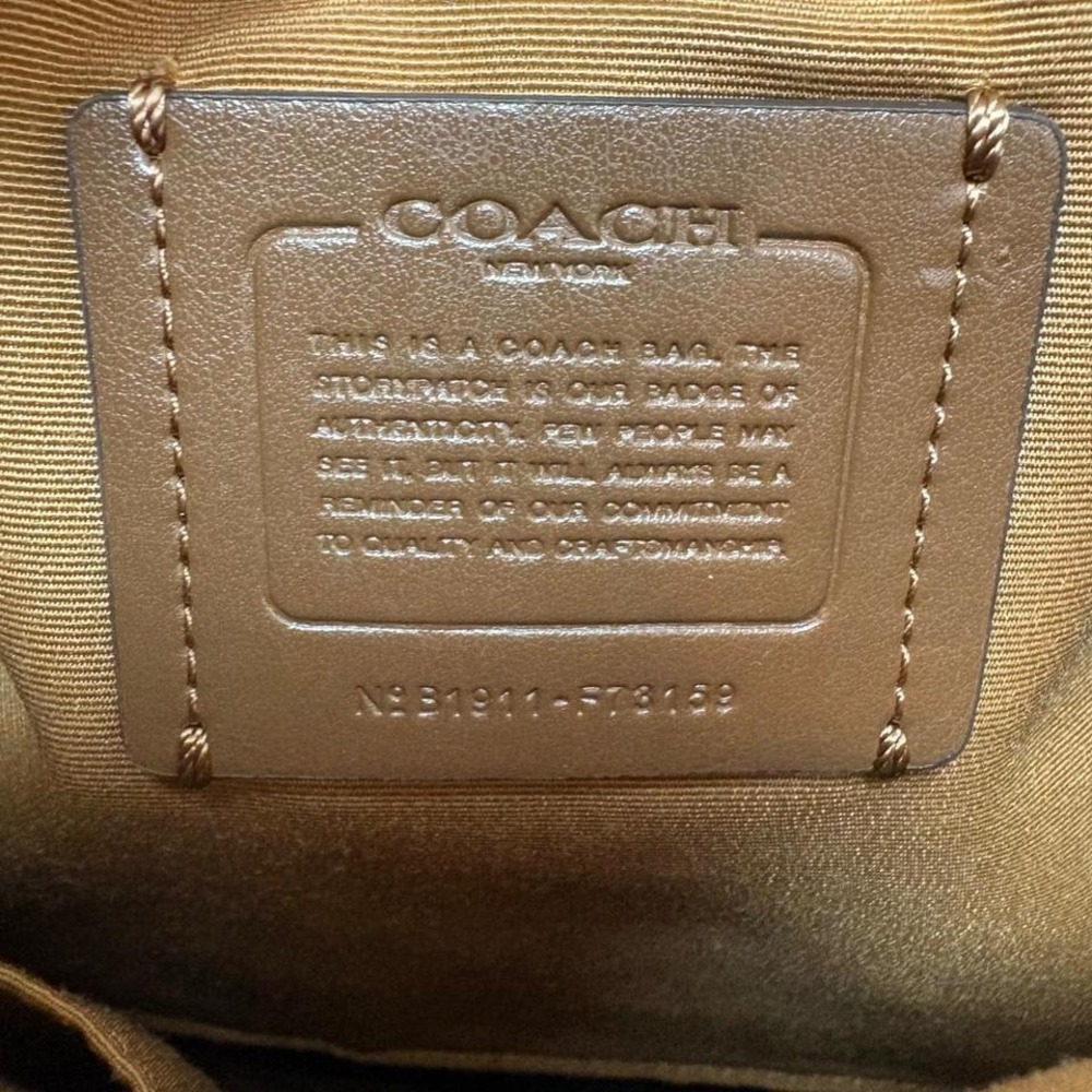 Coach Varsity Stripe Zip Top Hobo Shoulder Bag F73159 Pink & Khaki - Picture 5 of 8